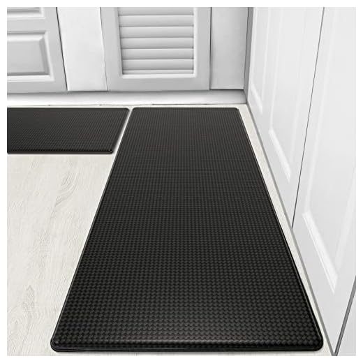Kitsure Kitchen Mats 2 PCS, Waterproof & Non-Slip Kitchen Rugs, Anti-Fatigue Mats for Kitchen Floors, Offices & Laundries, Durable Resilient Kitchen Rug Set, 17.3