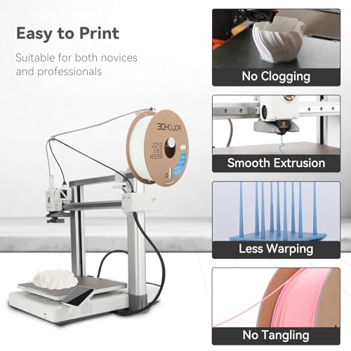 Image of 3DHoJor 6KG Bundle PLA+ Filament 1.75mm PLA 3D Printer Filament, 6 Pack 1kg(2.2lbs) Cardboard Spool, Dimensional Accuracy + /- 0.03mm, Fit Most FDM Printer (Black*3+Milky White*3)