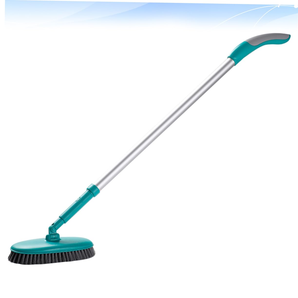 Brosse de Sol à Long Manche Flexible pour Nettoyage de Carrelage et Sols Brosse Rotative Ajustable pour Salle de Bain et Cuisine Outil de Nettoyage Vert