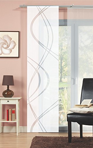 Home Fashion TIBERIO Sliding Screen Fabric, White, 245 x 60 cm, W 23.6" x L 96.5" (1 Panels) - Image 2