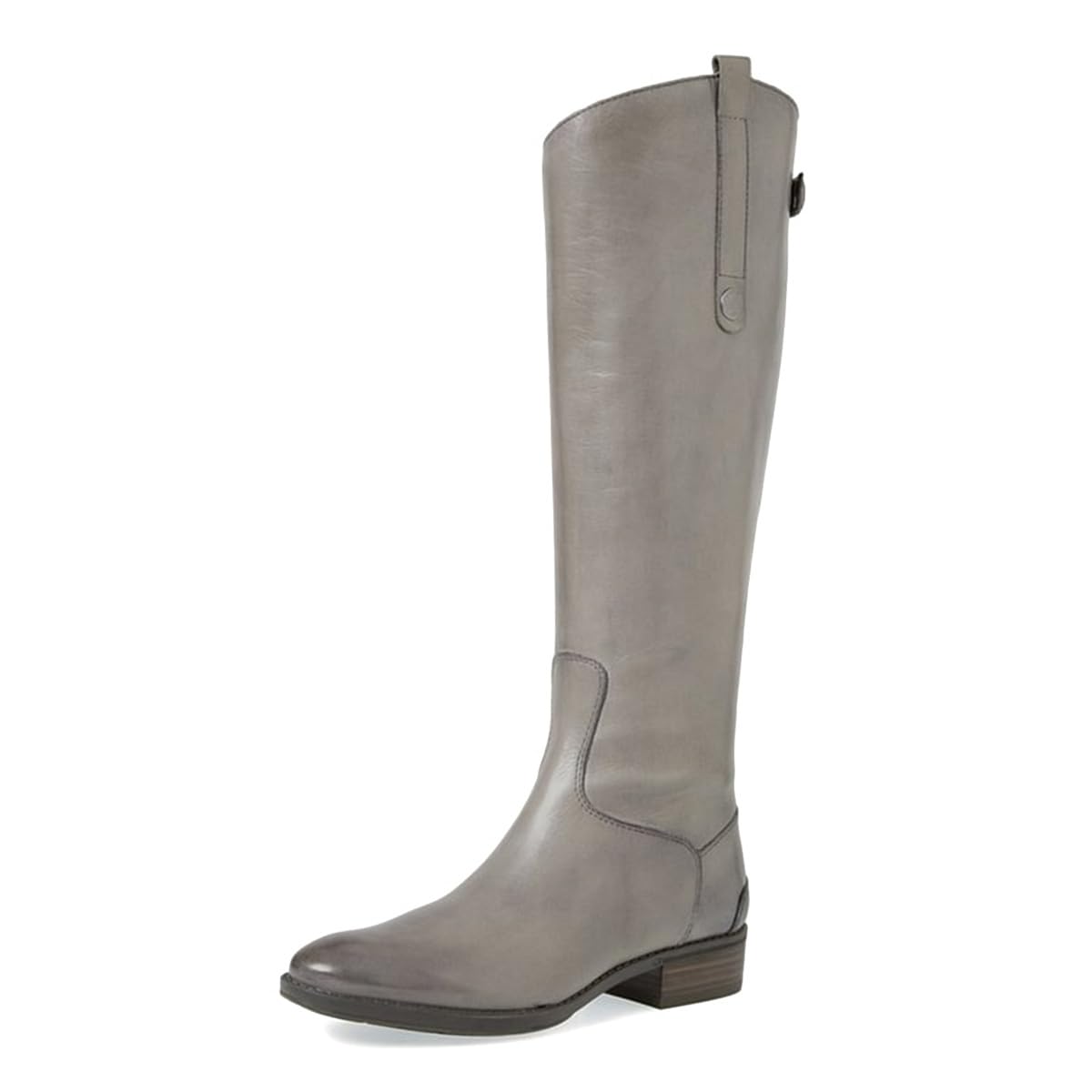 XYD Women Straight Knight Boots Knee-high Almond Toe Chunky Low Heel Leather Back Zip Strap Events Casual Shoes