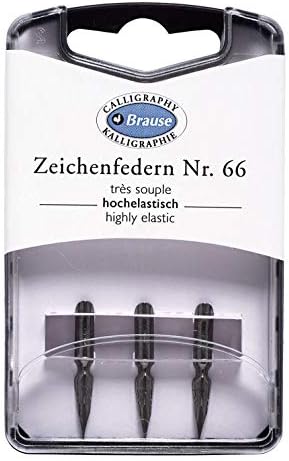 Brause 300066B - Pack of 3 very flexible metal nibs for drawing
