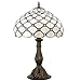 WERFACTORY Tiffany Table Lamp Base Replacement Only, Metal Zinc, Wide 6 Height 18 Inch, Fit for 8, 10, 12 Inch Tiffany Style Stained Glass Lampshade, Dark Bronze Finish, Push Switch On Cord