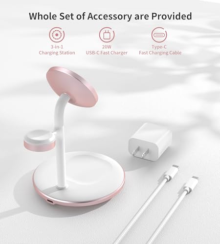 Image of XooFly 3 in 1 Magnetic Wireless Charging Station for Apple Devices,15W