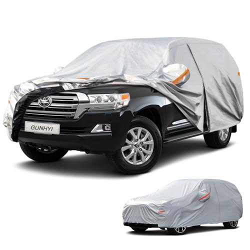 Image of GUNHYI 6 Layers SUV Car Cover Custom Fit Toyota Land Cruiser (1990-2021) Waterproof All Weather, Heavy Duty Outdoor Snow Sun Rain Uv Protection (Ships from US Warehouse, Delivery 3-8 Days)