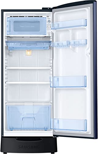 Image of Samsung 183 L, 4 Star, Digital Inverter, Direct-Cool Single Door Refrigerator (RR20C2824HV /NL, Himalaya poppy Blue, Base Stand Drawer)