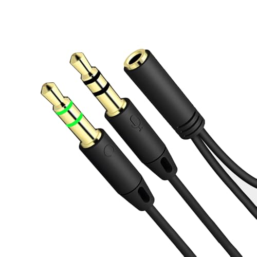 Image of UNIGEN 3.5mm Aux Headphone Splitter Cable | Female to Dual 3.5mm Male Mic & Audio Y Adapter | Connect Smartphone Headset to PC, Laptop, Computer