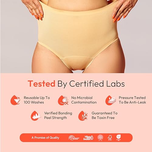 Image of Mahina Cotton Lace Period Panty for Girls & Women - Blue, No Pads Required, Mid-Waist, Reusable, Leakproof, No Rashes