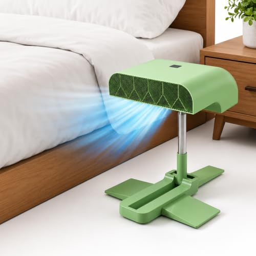 HiJiuAn Sistema De Refrigeración para Cama, Ventilador De Cama para Colocar Debajo De La Sábana, con 5 Velocidades Ajustables, Ventilador Recargable con Control Remoto, Se Adapta A Green