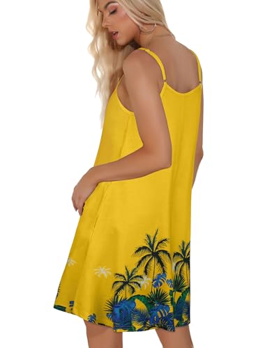 Image of JOELLYUS Summer Dresses for Women Spaghetti Strap Button Down Casual Sundress Beach Cover Up Dress with Pockets 2026