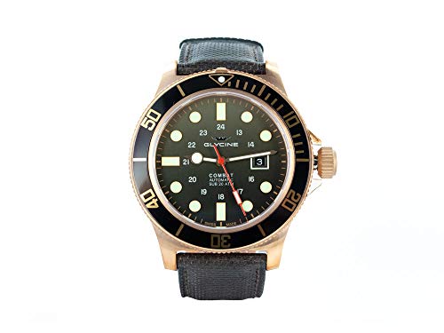 Preisvergleich Produktbild Glycine Combat Herren Uhr analog Schweizer Quarzwerk mit Leder Armband GL0243