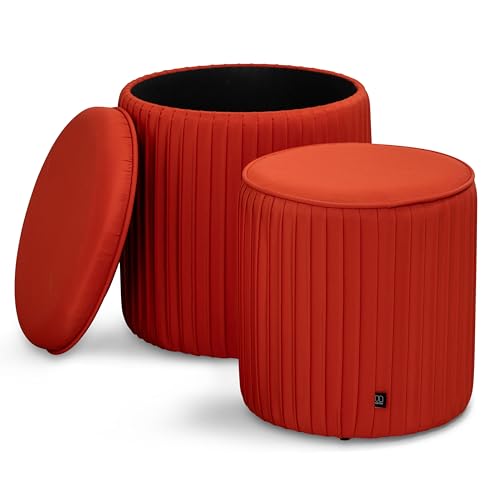 Norbe | Set Pouf Contenitore e Pouf Poggiapiedi da Outdoor in Tessuto Oxford| Seduta da Esterno o...