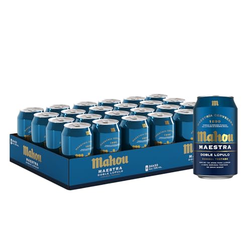 Mahou Maestra Doble Lúpulo, Cerveza Lager Tostada, Pack 24 Latas x 33cl
