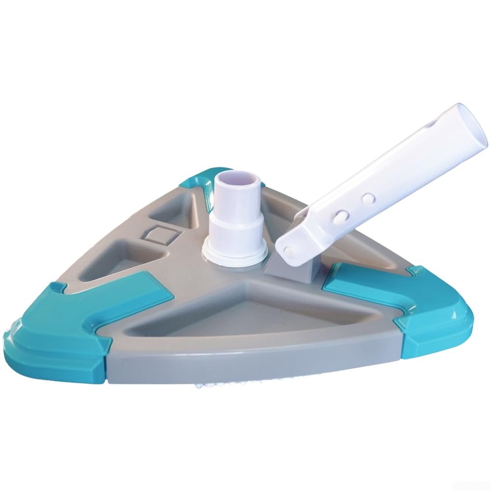 Spazzola manuale per piscina triangolare con testa a vuoto per manutenzione e fissaggio della parete dello stagno e del pavimento per uso standard di palo