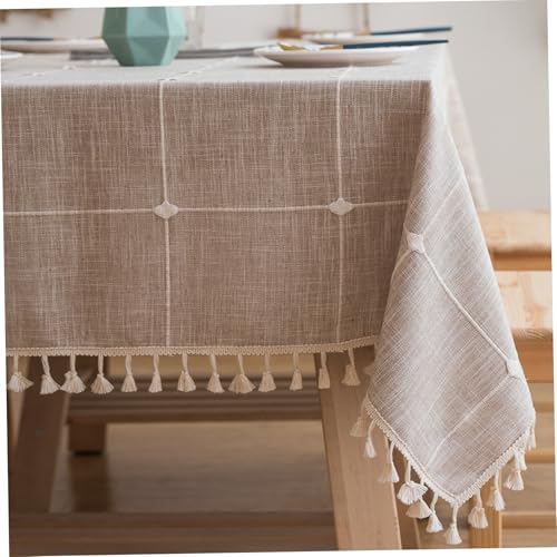 Nappe en lin à treillis pour repas de jardin et tables de salle à manger bohèmes - 7