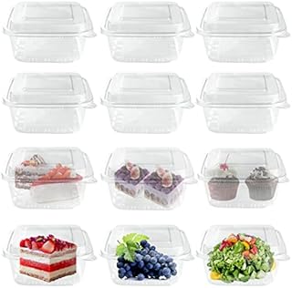 Surflyee 15 Pack Cake Slice Boxes Individual, Cake Boxes for Cake Portions, Food Containers with Lids Airtight for Cake, Salad, Cheese, Suitable for Home Baking, Party, Cake Shop, Picnic