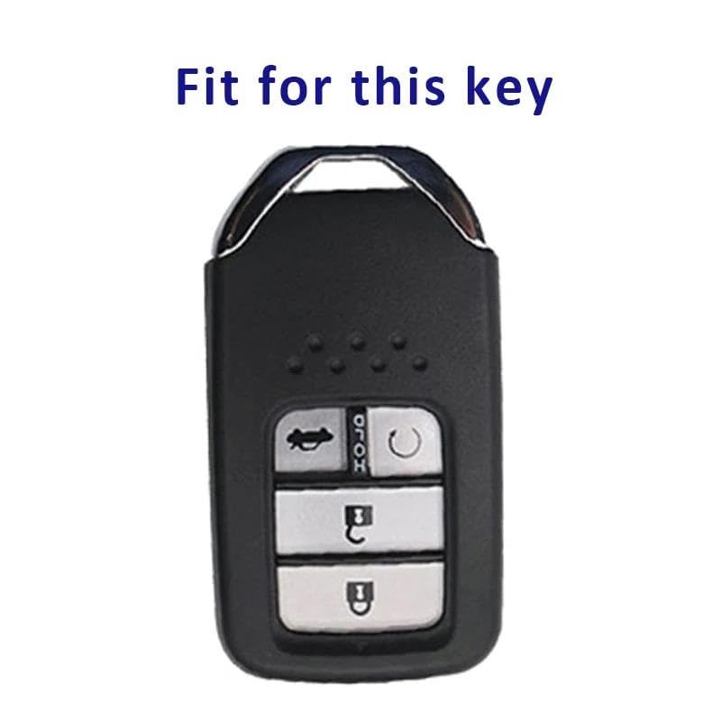 Étui clé voiture cuir TPU premium de protection pour Pilot et Fit avec anneau argent - 3