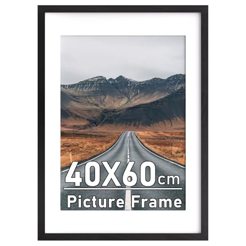 40x60cm Picture Frame with Removable A3 Mount Black Wooden Photo Frames