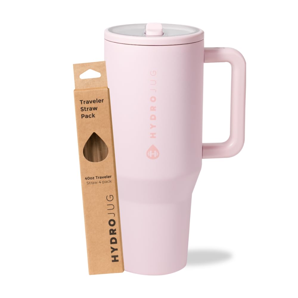Amazon.com: HydroJug Pink Sand 40oz Traveler + Replacement Straws