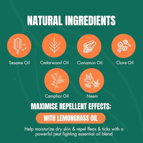 Image of POOCH & FURR Natural Neem Anti Tick and Flea Dog Shampoo | with Neem, Lemongrass and Camphor Oil | Paraben Free, PH Balanced and Cruelty Free (750ML)