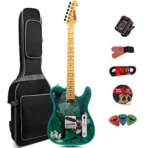 39-Zoll-Voll-E-Gitarre, Anfänger-Startmode, bemalte Version, Berufsset für Erwachsene, Adler-Holzkorpus, Telebrücke, C-förmiger Hals, mit Tasche, Gurt, Saite, Stimmgerät, Kabel und Plektren - Les Beatles, Paul McCartney, John Lennon, RIngo Starr, George Harrison 39-Zoll-Voll-E-Gitarre, Anfänger-Startmode, bemalte Version, Berufsset für Erwachsene, Adler-Holzkorpus, Telebrücke, C-förmiger Hals, mit Tasche, Gurt, Saite, Stimmgerät, Kabel und Plektren
