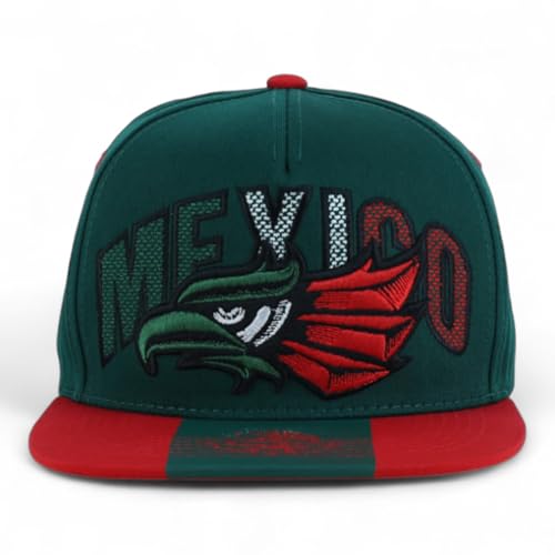 Image of Hecho En Mexico Eagle 3D Embroidered Flat Bill Snapback Cap