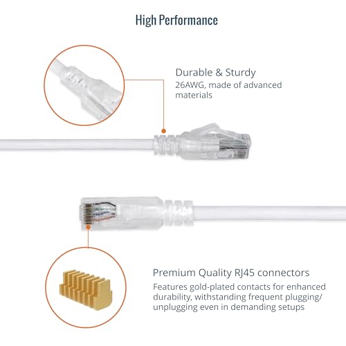 Cable Ethernet Cat6 Tecmojo 1ft RJ45 Blanco 12-Pack miniatura 4