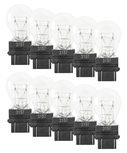UNLRAE 10 Pcs Brake Light Bulb,Car Accessories 3157 Long Life Miniature Bulbs Automotive Brake Lamp Turn Signal Lamp,Mini Miniature Turn Signal Bulb Replacement,Universal Fit for Most Cars