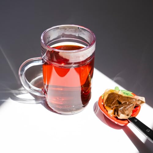 Set of 4 Unbreakable Polycarbonate Beakers with handle for Juices / Hot Drinks / Cafe Latte / Mocha / Tea Infusions / Irish Coffee / Mulled wine glasses. Ideal for kids (300ml / 10.6oz). Stackable. by AIOS – Image 3