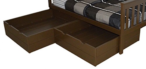 A & L Furniture 2 Piece Bed Drawers, Full, Coffee