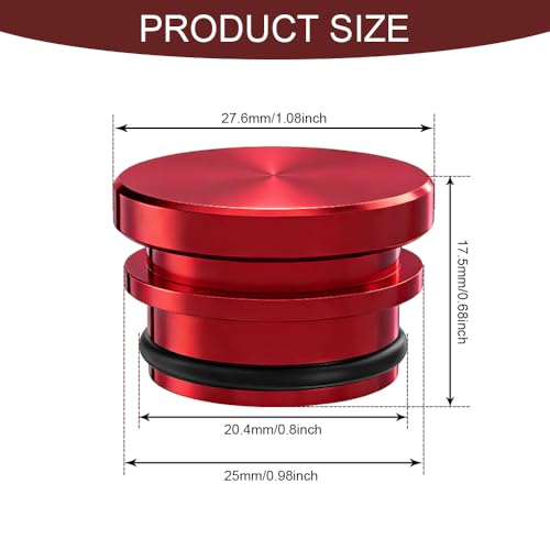 Image of Car Cigarette Lighter Plug Cover, Cigarette Lighter Covers, Aluminum Plugs Cover Car Decoration, Waterproof Dustproof Cigarette Lighter Socket Cap for SUV Truck with 12V Power Source (Red)
