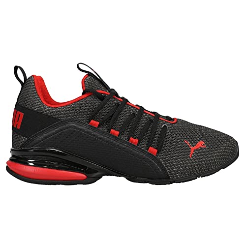 Image of PUMA mens Axelion Running Shoe, Black /High Risk Red, 7.5 US
