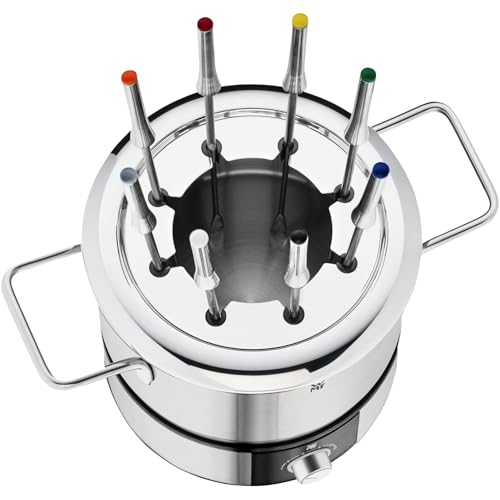 Foto von WMF Lono Fondueset für 8 Personen, Fondue elektrisch, 1400 W, Temperaturregulierung, Gabel-Halterung, Induktionstopf 1,2l, Hot Pot, edelstahl matt