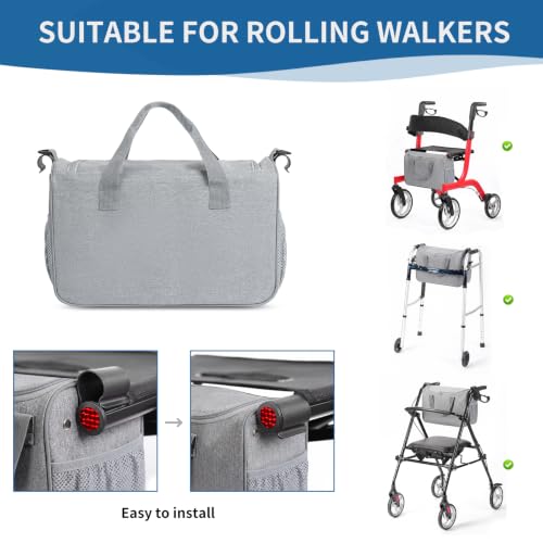 Image of Replacement Parts for Drive Nitro Aluminum Rollator, high-Capacity Storage, Suitable for Walking aid Accessories for the Elderly and Rollable Folding Walking aids. (Gray)