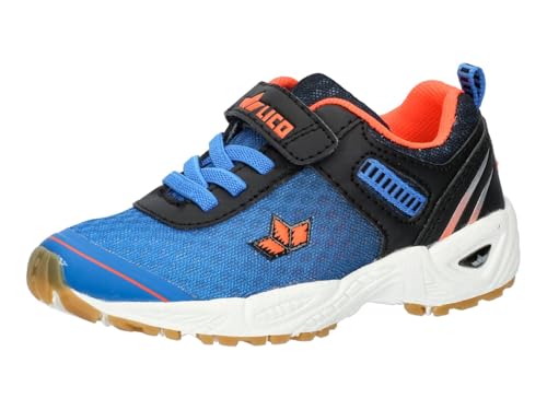 Lico Jungen Barney VS - Zapatillas Deportivas Unisex para niños, Color Azul/Negro/Naranja, Talla 28 EU