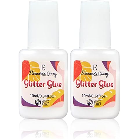 Body Glue for Glitter Tattoos, Eleanore's Diary 10ml*2 Art Glitter Glue, Odourless & Non Toxic, Skin Glue for Chunky Glitter Makeup, Beach Parties, Carnival, Christmas, Cosplay, Easter, Gemstones Cover