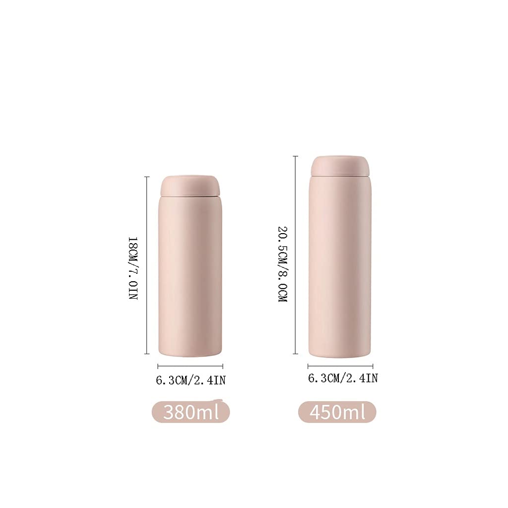 Breitmaul 316 Edelstahl-Wasserflasche mit dichtsicherer Wärmeerhaltung Eine Vielzahl von Farben erhältlich (Color : Pink, Größe : 450ml)