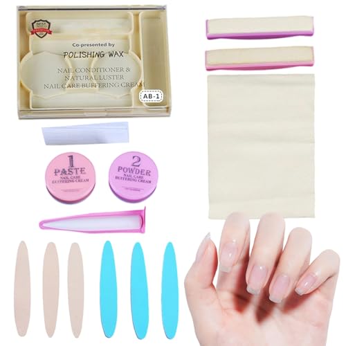 Kit Manucure Japonaise Longue Durée | Kits D'ongles De Qualité Supérieure | Fichiers À Ongles Et Tampons | Adapté Aux Débutants Amateurs De Nail | Pour...