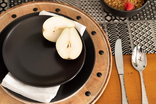 Image of Black Dinner Set | 11 Inch Plates with Matching Katori /Bowl | Durable & Reusable Tableware for Home & Dining (Set of 6 Plates & 6 Katoris)