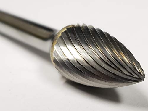 Fresa Carburo Compacto Forma Árbol Punta Aguda 1/4" miniatura 2