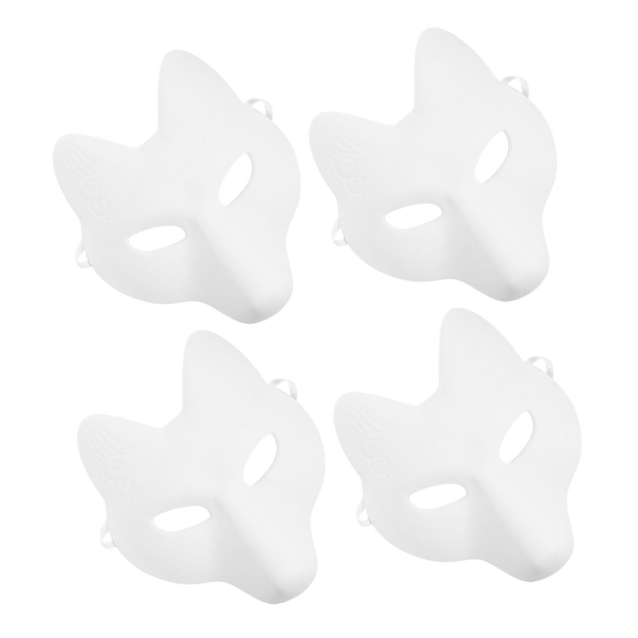 ifundom 4pezzi Maschera Volpe Verniciabile Per Ragazzo Ragazza e Adulti Da Maschere Animali Per Feste Di Halloween e Cosplay Attività Creativa e Decorativa Per Tutte Le Età