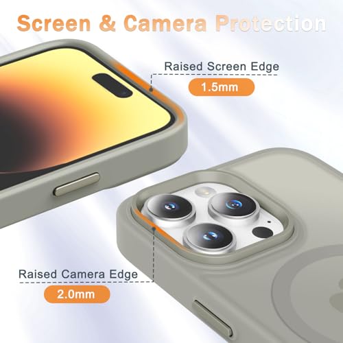 Image of YENAPOON for iPhone 14 Pro Case, Matte Magnetic Phone Case, Titanium Gray