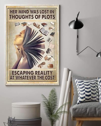 YAASIMOULE Amante dei libri la sua mente era persa nei pensieri delle trame poster ritratto arte murale