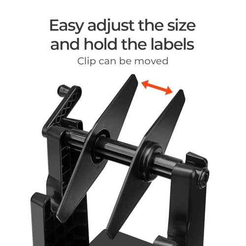 Image of MUNBYN External Rolls Label Holder, 2 in 1 Fan-Fold Stack Paper Holder for Desktop Thermal Label Printer (Pack of 2)