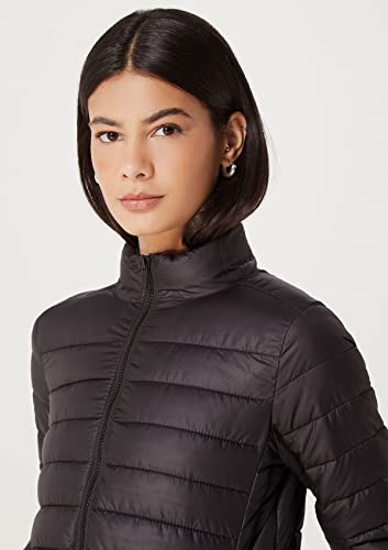 Jaqueta Básica Feminina Puffer Com Forro Preto XG
