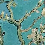 Three Rooker Van Gogh Ties Mens Art Neckties Almond Blossom Floral Tie - Image 3