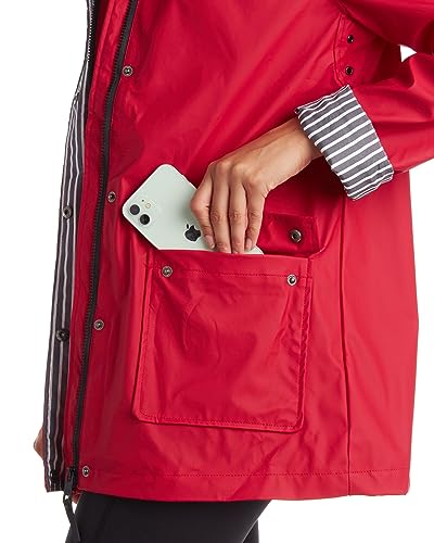 URBAN REPUBLIC Red X-Large Rain Jacket for Women - Stylish Lightweight Waterproof Windbreaker - Image 3