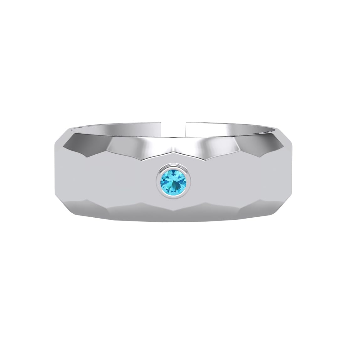 clara Pure 925 Sterling Silver Yannick Men Ring |Size Adjustable, Platinum Plated, Swiss Zirconia | Gift for Men & Boys-picture-5