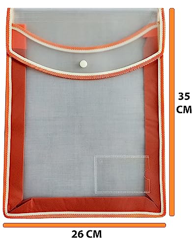 Image of A4, B4, Fullscape, Legal Size Paper Document Cretificate Holder Snap Button File Folder Heavy Duty Matt Finish Waterproof Transparent File Pouch (Pack of 14, Assorted Colour)