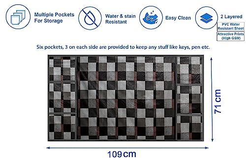 Image of Stylista Refridgerator top Cover Suitable for Samsung RR21C2F25HS /HL, 189 Liter Fridge, Dimension (WXD) 71x109 CM, Chekered Pattern Brown